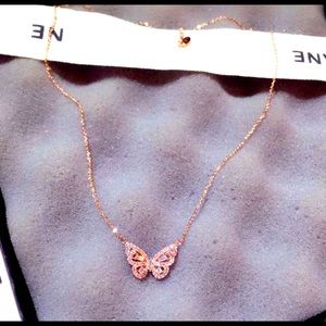S925/18K Diamond Butterfly Necklace